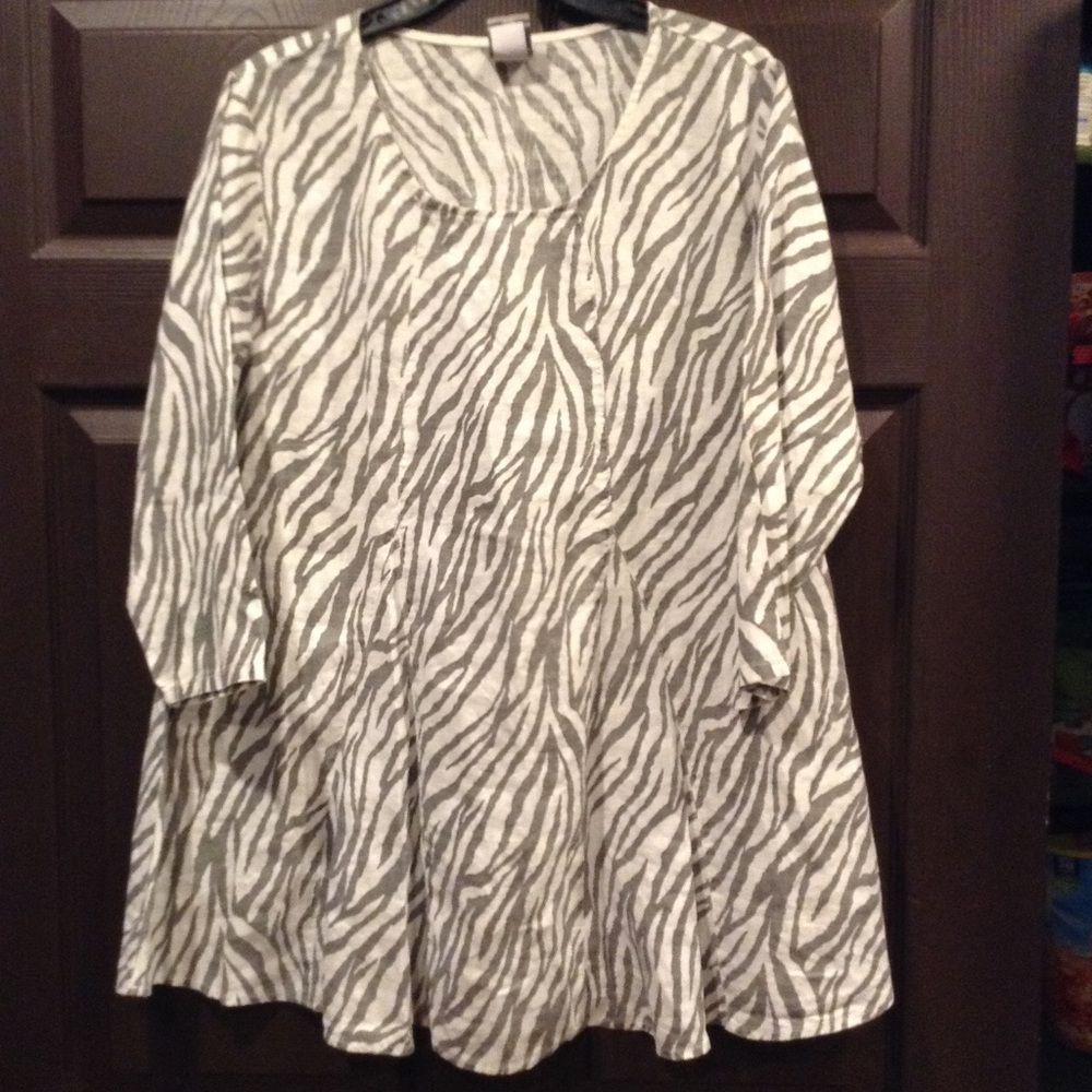 Linen zebra Aline top
